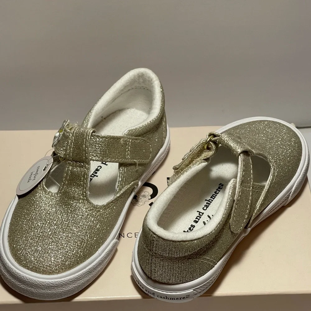 Sincerely Jules Toddler Gold Glitter Mary Jane Sneakers | Comfort Insole | NWT